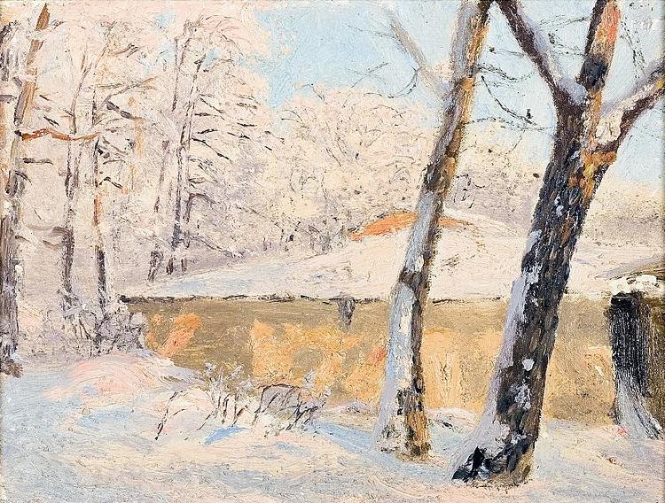Nikolay Nikanorovich Dubovskoy Trees in the snow Germany oil painting art